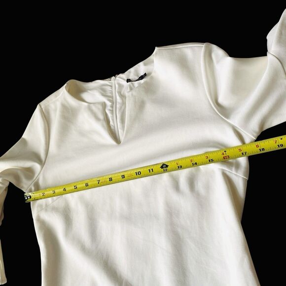 J. McLaughlin Shift Dress V Neck Bell Ruffled Sleeve Off White Size Small - Picture 9 of 14